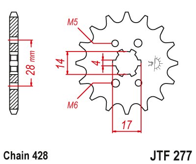 JTF277 JT Sprockets steel front sprocket