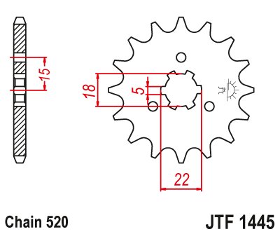 JTF1445 JT Sprockets steel front sprocket