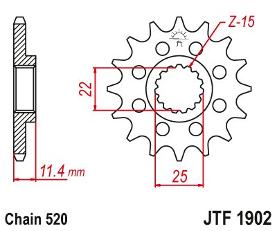 JTF1902 JT Sprockets steel front sprocket