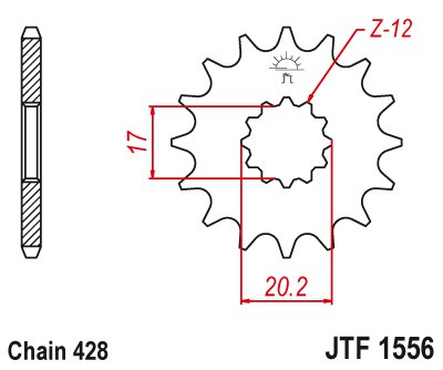 JTF1556 JT Sprockets steel front sprocket