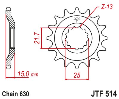 JTF514 JT Sprockets steel front sprocket