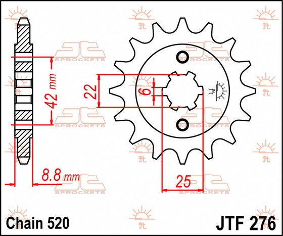 JTF276 JT Sprockets steel front sprocket