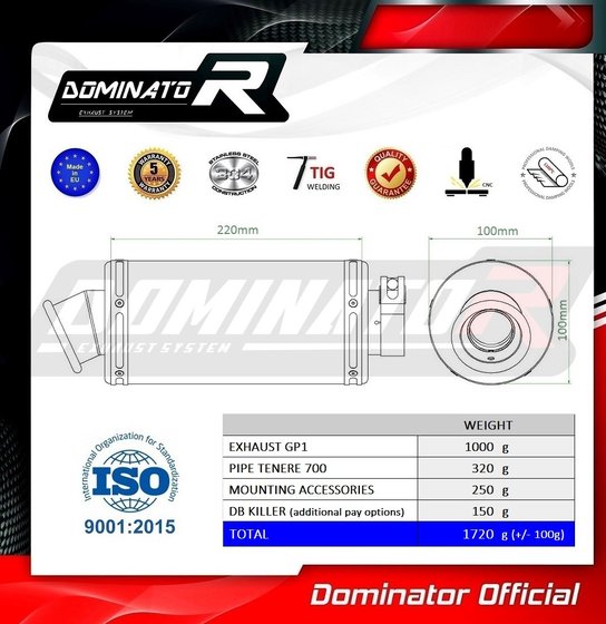 YA139DC-S Dominator exhaust silencer muffler gp1