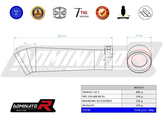 YA010DD-S Dominator exhaust silencer gp2