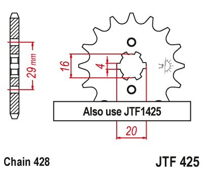 JTF425 JT Sprockets steel front sprocket