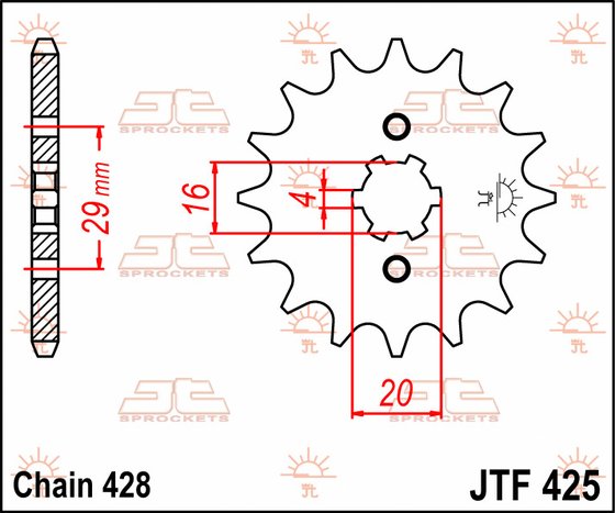 JTF425 JT Sprockets steel front sprocket