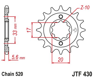 JTF430 JT Sprockets steel front sprocket