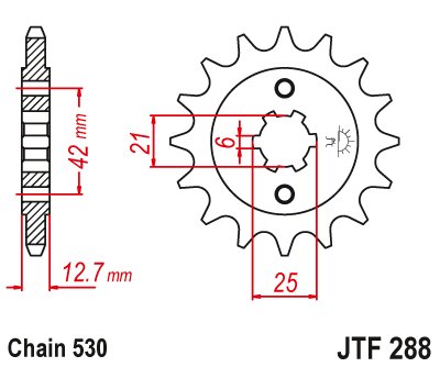 JTF288 JT Sprockets steel front sprocket