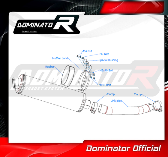 YA012DA-S Dominator exhaust silencer oval