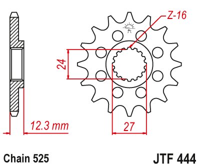 JTF444 JT Sprockets steel front sprocket