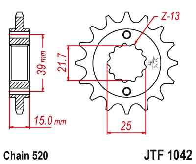 JTF1042 JT Sprockets steel front sprocket