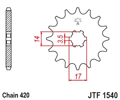 JTF1540 JT Sprockets steel front sprocket