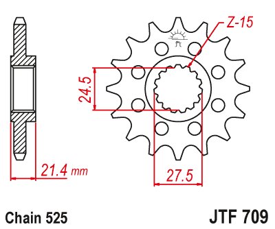 JTF709 JT Sprockets steel front sprocket