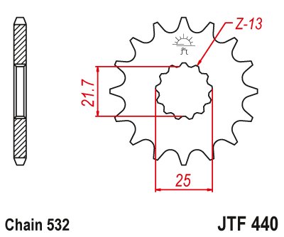 JTF440 JT Sprockets steel front sprocket