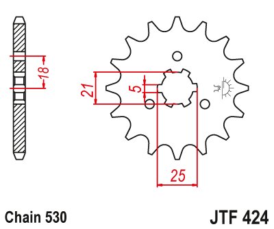 JTF424 JT Sprockets steel front sprocket