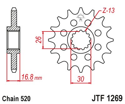 JTF1269 JT Sprockets steel front sprocket