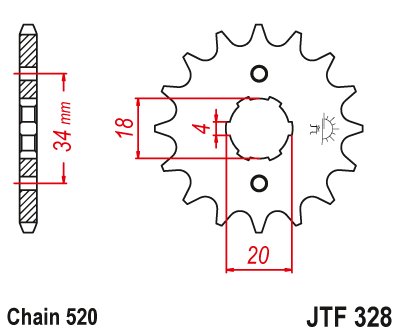 JTF328 JT Sprockets steel front sprocket