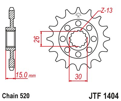 JTF1404 JT Sprockets steel front sprocket