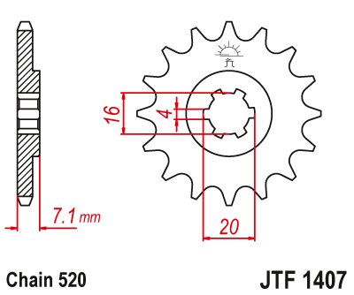 JTF1407 JT Sprockets steel front sprocket