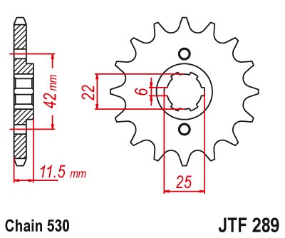 JTF289 JT Sprockets steel front sprocket