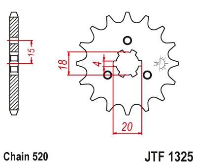 JTF1325 JT Sprockets steel front sprocket