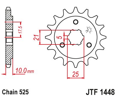 206915JT JT Sprockets front sprocket 15tooth pitch 525 jtf144815