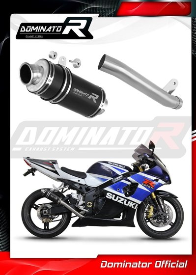 SU102DCBL-S Dominator exhaust silencer muffler slip-on gp1 black