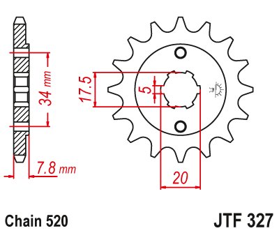 27913JT JT Sprockets front sprocket 13tooth pitch 520 jtf32713