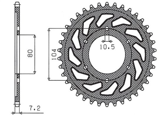 SUN1-4347-43 SUNSTAR SPROCKETS rear sprocket