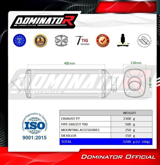 YA150DP7 Dominator exhaust silencer muffler p7 + db killer