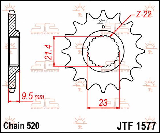 JTF1577 JT Sprockets steel front sprocket