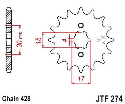 JTF274 JT Sprockets steel front sprocket