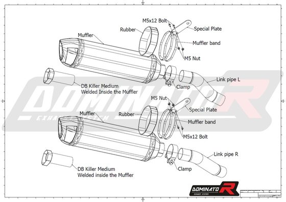 KA031DF-H Dominator homologated exhaust silencer hp1