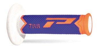 PRO GRIP triple density offroad grips 788 - fluo orange/blue/white (closed end)