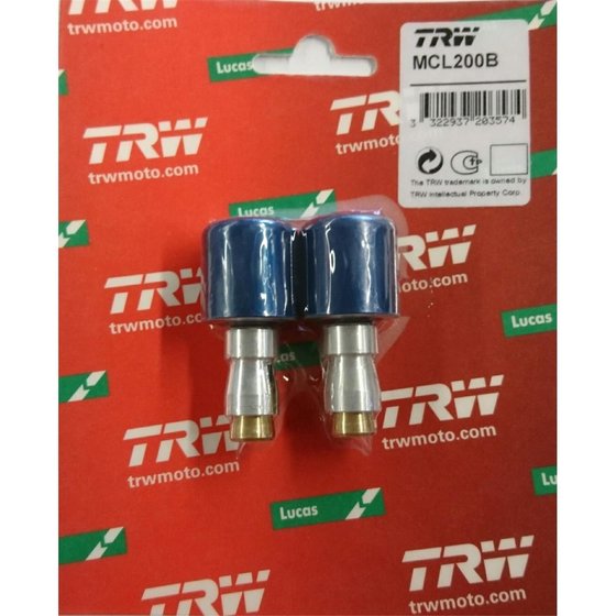 TRW mini aluminum blue handlebar end cap