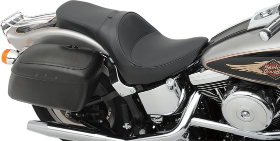 0802-0729 DRAG SPECIALTIES SEATS smooth vinyl seat with driver backrest receptacle for harley softtail