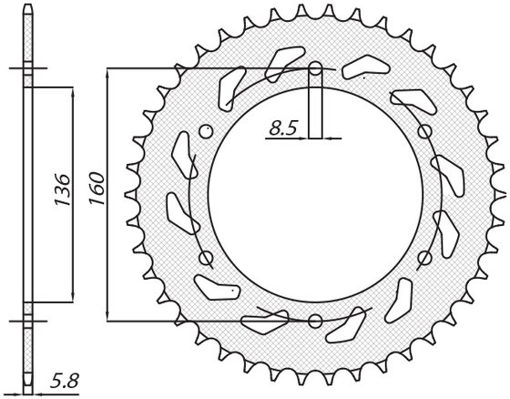 SUN1-3637-47 SUNSTAR SPROCKETS rear sprocket