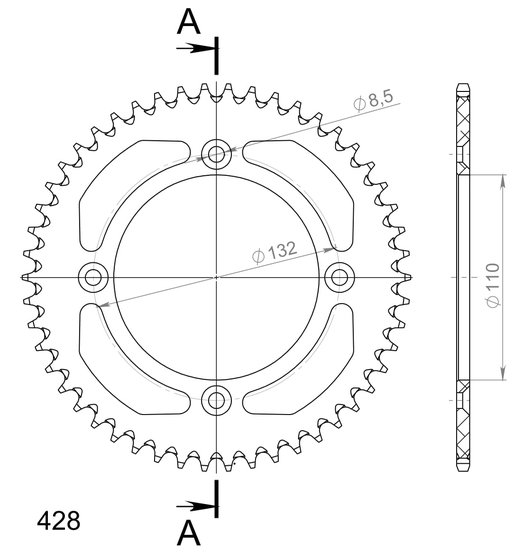 72200AK50 Supersprox supersprox rear sprocket alu ral-898:50 black