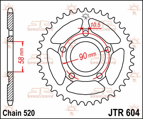 28138JT JT Sprockets rear sprocket 38 tooth pitch 520 jtr60438