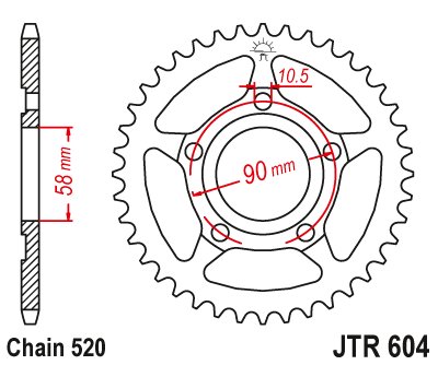 28138JT JT Sprockets rear sprocket 38 tooth pitch 520 jtr60438