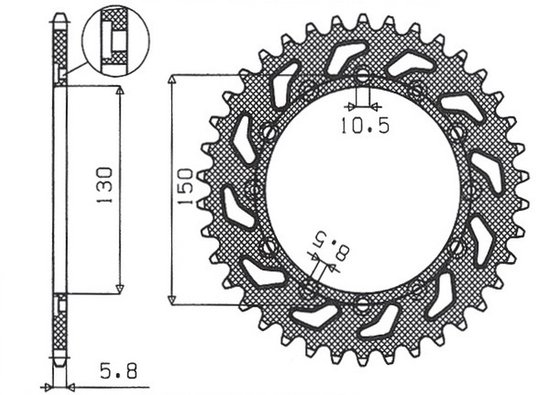 SUN1-3612-53 SUNSTAR SPROCKETS rear sprocket