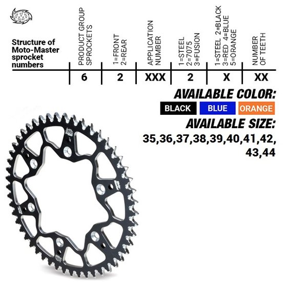 M620292242 MOTO-MASTER rear aluminum sprocket