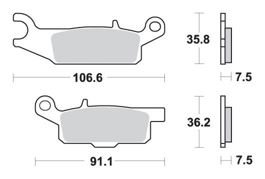 849SI SBS brakepads sintered offroad