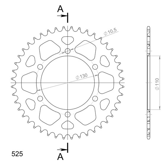 13812AK42 Supersprox supersprox alu rear sprocket su/ya black 42