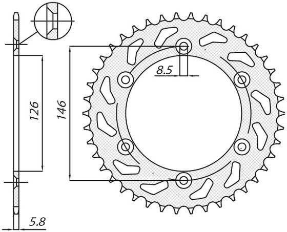 SUN1-3577-50 SUNSTAR SPROCKETS rear sprocket