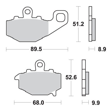 687LS SBS brakepads sintered rear