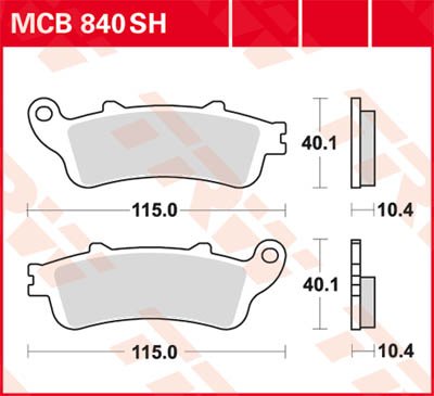 MCB840SH TRW sintered metal brake pad