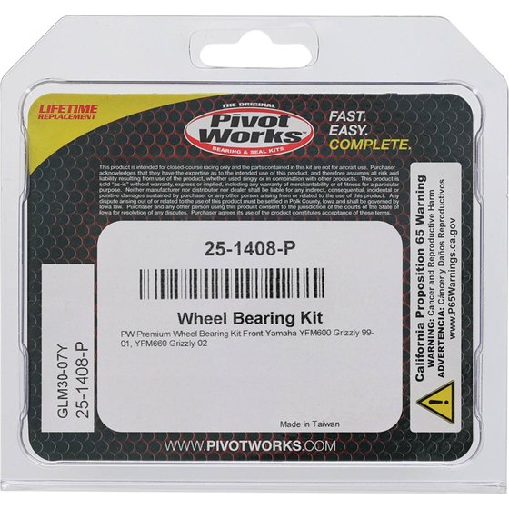 25-1408 All Balls wheel bearing kit front