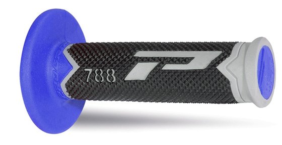 PRO GRIP triple density offroad grips 788 - gray/tm blue/black (closed end)