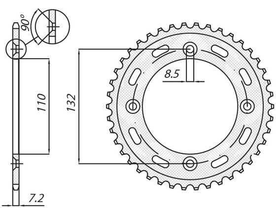 SUN1-2481-49 SUNSTAR SPROCKETS rear sprocket